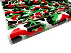 Red Green White Black Camo Vinyl Car Wrap Film Sheet +Free Tools (2 feet & up )