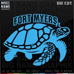 Fort Myers, FL Realistic Sea Turtle Vinyl Decal Sticker DIE CUT Car Boat Window