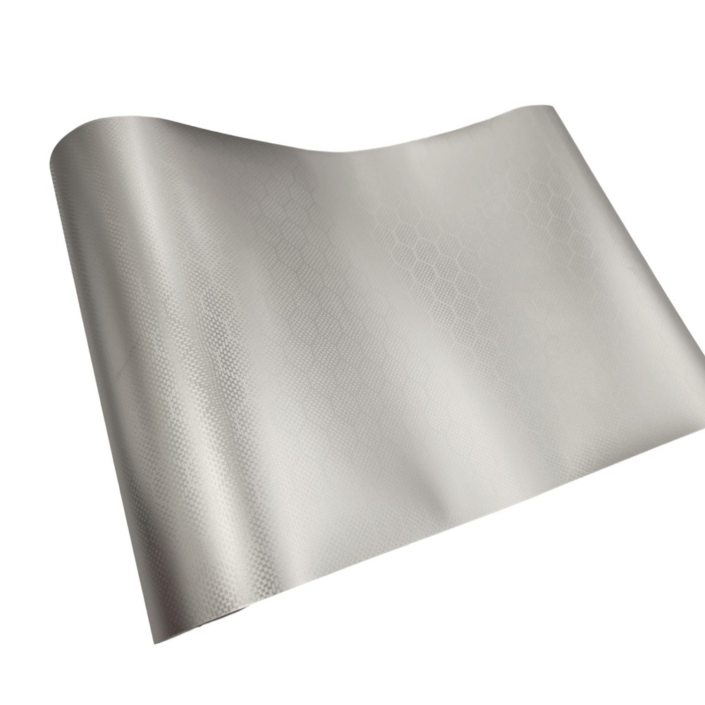 Satin Hex Diamond Silver Checkered Carbon Fiber Vinyl Car Wrap Film Sheet Roll
