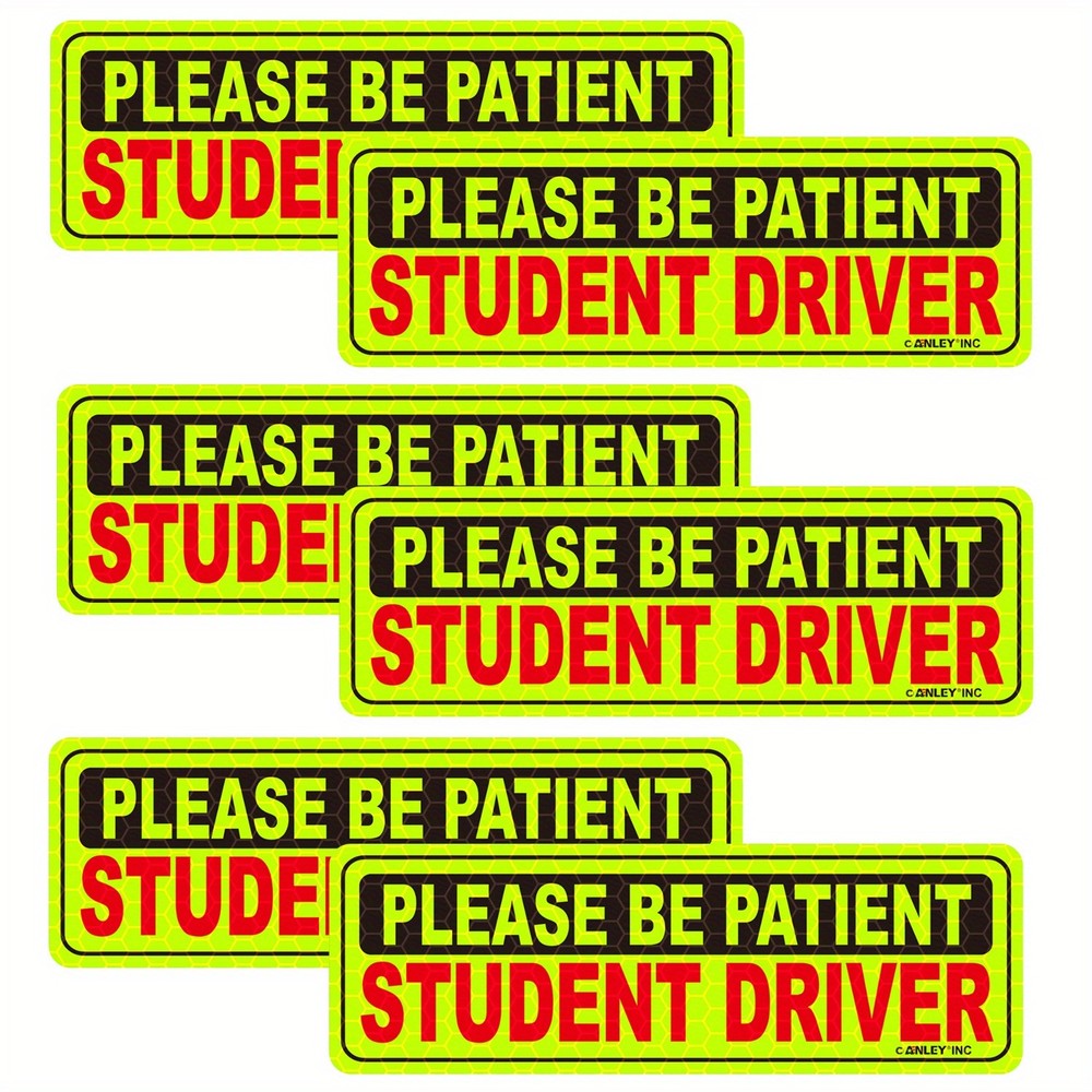 6 Pcs Student Driver Magnet Car Signs Please Be Patient Car Bumper Sticker Decal