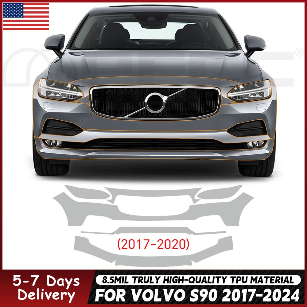 For Volvo S90 2017-2024 Precut Paint Protection Film Gloss Clear PPF TPU 8.5Mil