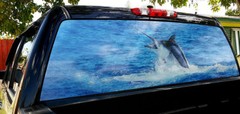 Rear window graphics Marlin