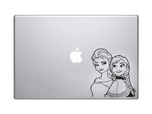 Disney Vinyl Decals for Car, SUV, Laptop, Wall Elsa Anna 6 inches Black