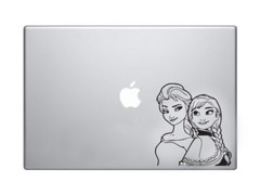 Disney Vinyl Decals for Car, SUV, Laptop, Wall Elsa Anna 6 inches Black