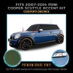 For 2007-2014 Mini Cooper Scuttle Trim Stripes Kit Vinyl Decals – Flat Matte