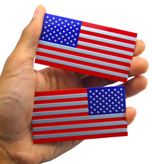 Aluminum American Flag Decal Sticker SUV, Auto, Truck Mirror Set