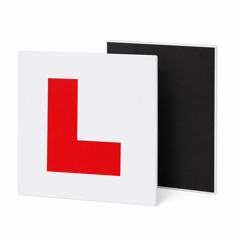 Magnetic L Plates Pair Learner Driver Car Van UK Legal Size 178mm Reusable Set
