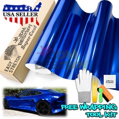 Supercast Easy Stretch Chrome Royal Blue Vinyl Wrap Bubble Free Sticker Decal