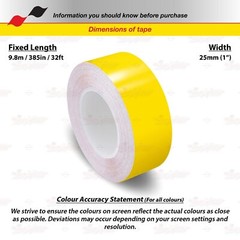 YELLOW 1″ 25mm Roll PIN STRIPE Car Striping Trim Line TAPE Decal Vinyl Sticker