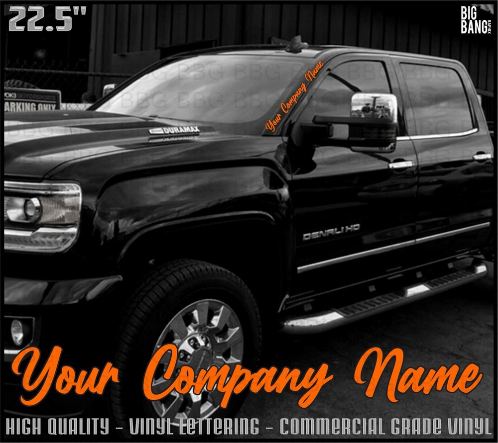 CUSTOM COMPANY NAME Side Banner Vinyl Decal Sticker Personalized Customized USA
