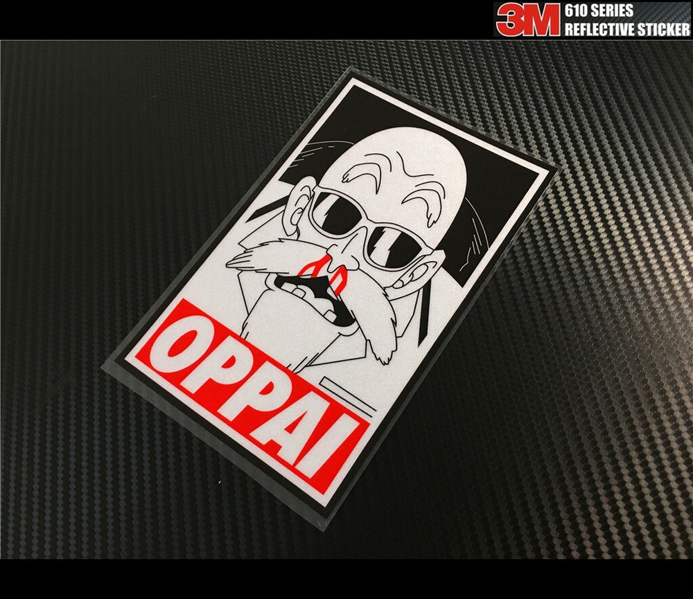 Reflective Master Roshi OPPAI DRAGON BALL JDM Sticker #R08