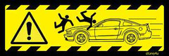 “Caution Mustang” Meme Vinyl Decal Sticker 8.25″ x 3″ Glossy 5+ years Outdoors