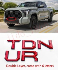 Red BLACK letters compatible with TOYOTA TUNDRA 2022 23 logo Front insert