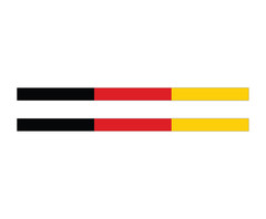 2PCS German Flag Thin Stripe Vinyl Germany Flag Decal Waterproof Fade Resist