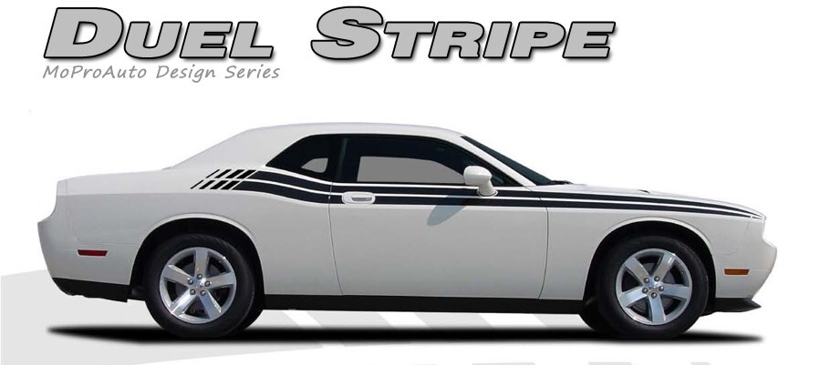 Dual Side Body Line Strobe Stripe Graphic Decal 2008-2023 for Dodge Challenger