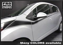 Chevrolet Spark 2013 2014 2015 Side Accent Stripes Decals (Choose Color)