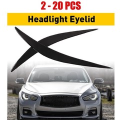 2-20PCS Black Headlight Eyebrows Eyelids Cover Trim for 2014-2023 Infiniti Q50