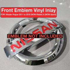 Front Emblem Vinyl inlays FOR 2011-2016, Nissan Rogue. Emblem NOT included.