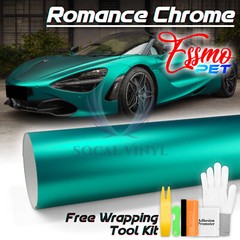 ESSMO PET Romance Chrome Teal Auto Car Vehicle Vinyl Wrap Decal Sticker Paint