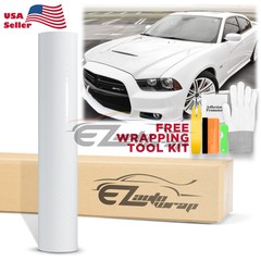 7D Carbon Fiber White High Gloss Auto Vinyl Wrap Sticker Sheet Film Decal DIY 6D