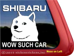 Shibaru Wow Such Car | Shiba Inu Doge Vinyl Dog Decal