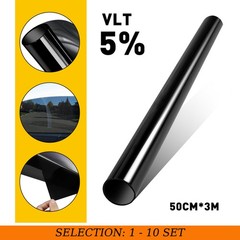 1-10 20″ x 10ft 5% VLT Window Tint Kit Car Privacy Heat Insulation UV Protection