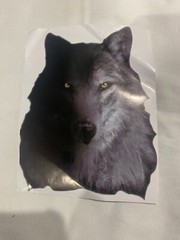 1pc Reflective Car Decal Sticker Decoration Wolf half Shadow size 6×5 inches