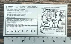 360 Catalyst My 2001 186101 Air Cleaner Emission Label Sticker Decal