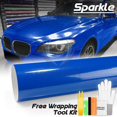 Sparkle Royal Blue Gloss Glitter Auto Car Vinyl Wrap Sticker Decal Sheet Film