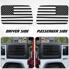 2Pcs Rear Side Window American Flag Decal For Jeep Wrangler JL JLU 2018+ 4-Door