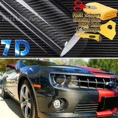 48″ x 60″ Super Gloss 7D Black Carbon Fiber Vinyl Air Bubble Free 4ft x 5ft 6D