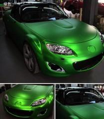 50FT x 5FT Metallic Matte Satin Chrome Vinyl For Full Vehicle Wrap Sticker Green