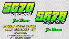 Custom Order Drag Racing Yellow Green Fade Vinyl 4″ numbers