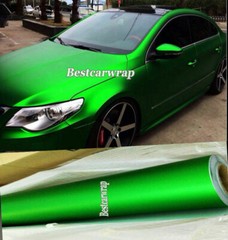 50FT x 5FT Metallic Matte Satin Chrome Vinyl For Full Vehicle Wrap Sticker Green