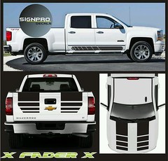 New Hood Tail Rally Stripes Decals Graphics X Fader X Fits Chevy Silverado