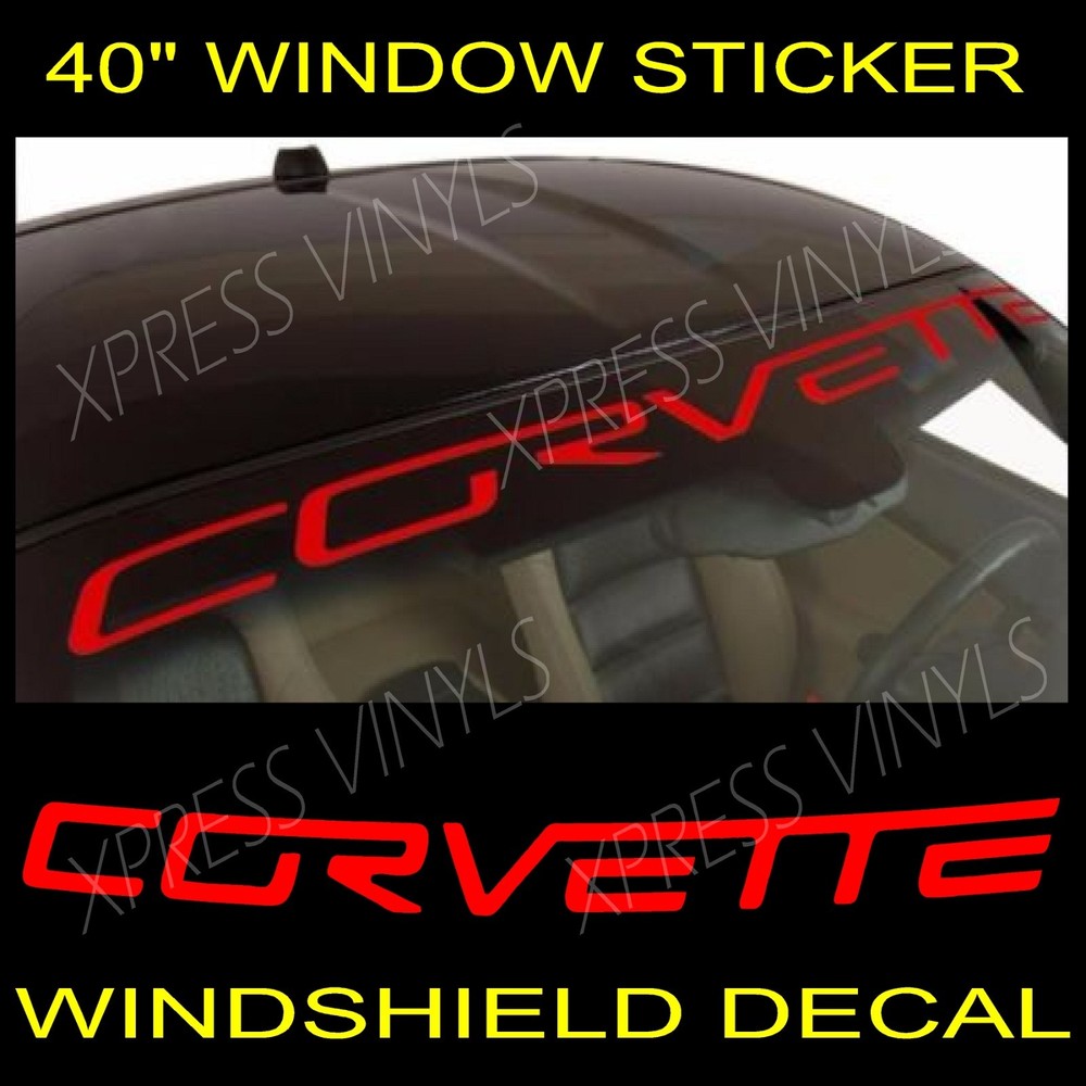 Chevy Corvette Windshield Vinyl Decal Sticker RED