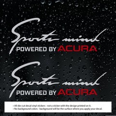 (2x) SPORTS MIND Decal Vinyl Stickers (10″ x 3.75″) For Acura Cars