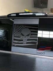 Back Middle Window USA Flag Punisher Decal Sticker for 2013 – 2024 Nissan Titan