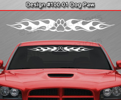 100-02 DOG PAW PRINT Windshield Decal Window Sticker Vinyl Graphic Dog Lover