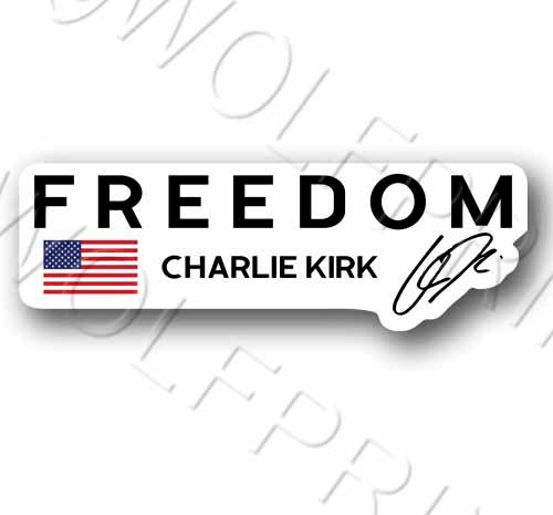 Freedom Charlie Kirk 4.9″ Wide – Sticker Turning Point Vinyl Decal