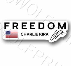 Freedom Charlie Kirk 4.9″ Wide – Sticker Turning Point Vinyl Decal