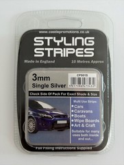 3mm x 10mtr Self Adhesive Car Pin Stripe Coach Tape Syling Stripe All Colours