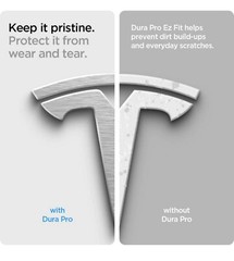 Spigen DuraPro EZ Fit Tesla Logo Decal Designed for Model 3 Car Emblem Overlay –