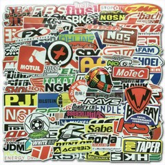 Automotive Sponsor JDM 100 Decals Stickers Pack V1 Racing Car Turbo Drift Lot