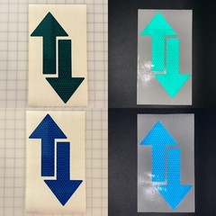 2 Reflective 4″ x 6.5″ Prismatic Arrows Oralite V98 (750+ Candelas) Stickers