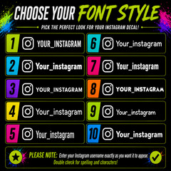 Custom Instagram Handle Vinyl Decal – Custom Size Car Decal Sticker