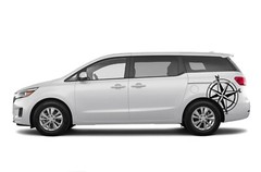 Side compass graphic design sticker decal kit for KIA Sedona minivan 2020 2021
