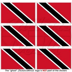 TRINIDAD & TOBAGO Flag, Caribbean 40mm (1.6″) Vinyl Stickers Decals x6