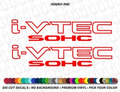i-VTEC SOHC x2 Decals for Honda Civic Jazz Accord Fit FG FD FK FN k series JDM