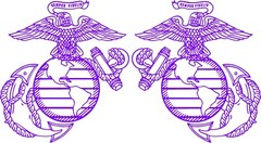 Marines Corp Emblem USMC Left and Right Vinyl Decal Multiple Colors and Sizes